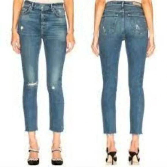 GRLFRND Karolina High Rise Crop  Jeans Sixpence 27 - Picture 1 of 15
